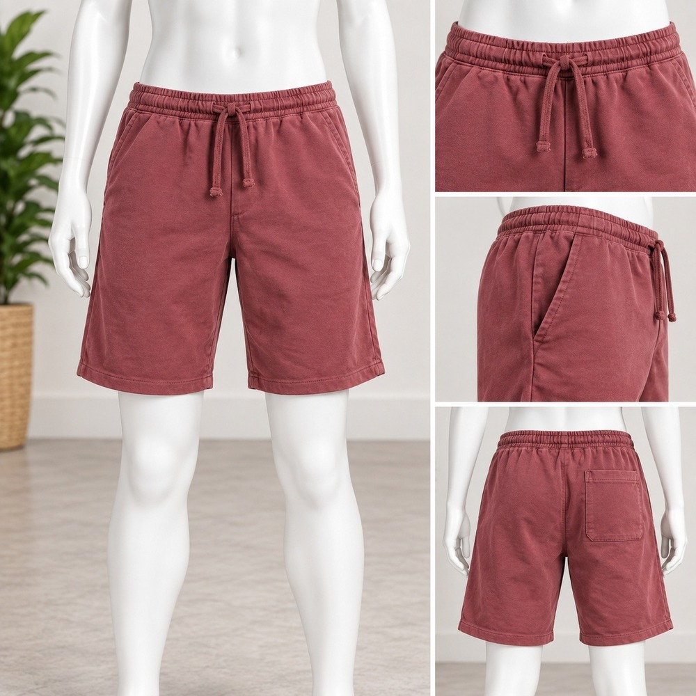 NWT Lane Seven Sweat Shorts Mens XL Burgundy Vintage Wash Fleece LST007